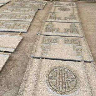 酒泉 白麻花岗岩外墙立面雕刻板