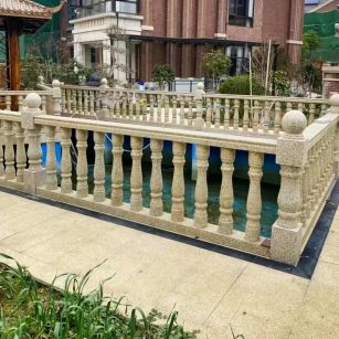 酒泉黄金麻花岗岩石材栏杆，扶手，将军柱，花瓶柱