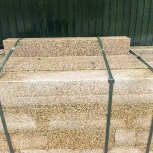 酒泉 黄金麻花岗岩石材机切面栏杆料半成品