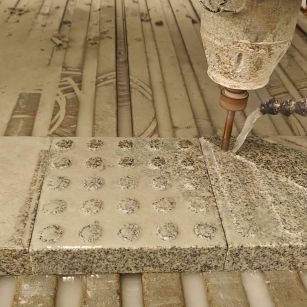 酒泉 芝麻白花岗岩石材盲人石、盲道石、盲点石