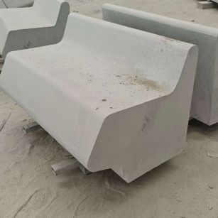 酒泉 芝麻白花岗岩异形坐凳，石凳