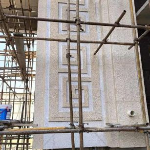 酒泉 黄金麻花岗岩别墅外墙干挂回纹造型效果