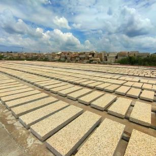 酒泉 黄金麻荔枝面花岗岩石材地铺石防护中
