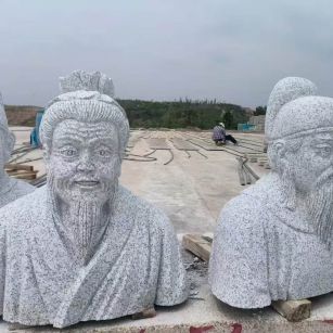 酒泉 白麻花岗岩石材人物立体雕刻