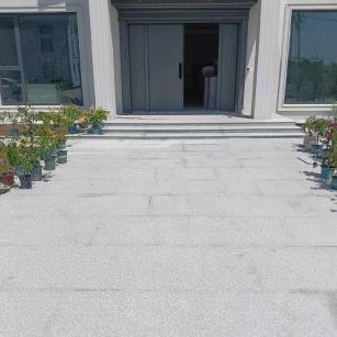 酒泉 芝麻白花岗岩地铺石地面铺装