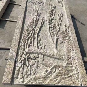 酒泉 黄金麻雕刻板浮雕迎客松