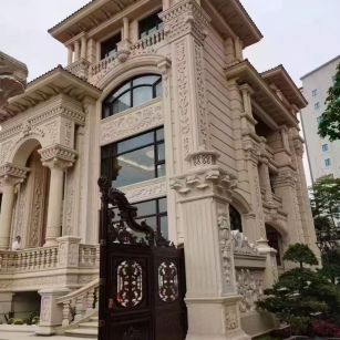 酒泉 黄金麻花岗岩别墅外墙干挂效果展示