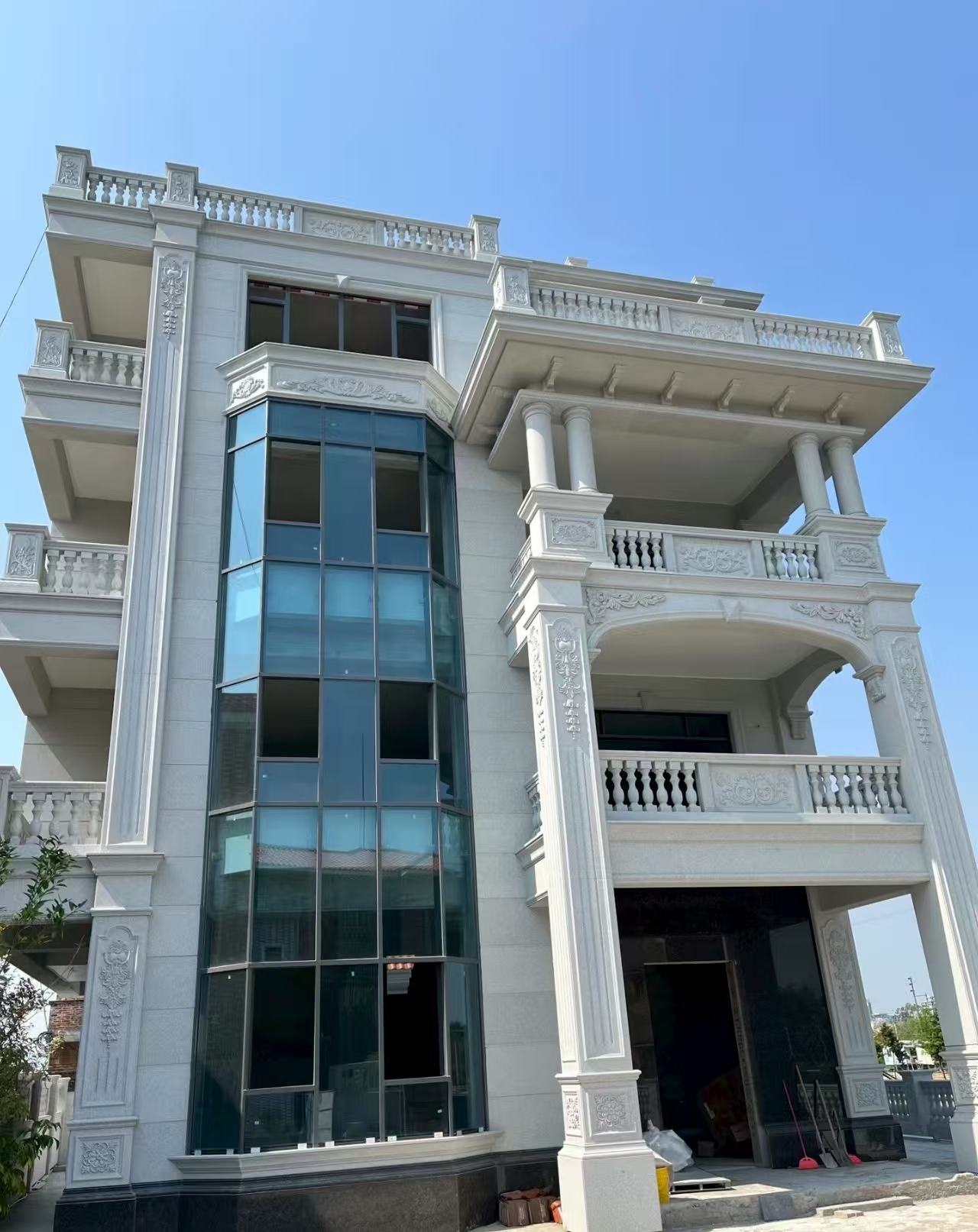 酒泉 白麻花岗岩别墅外墙干挂效果展示