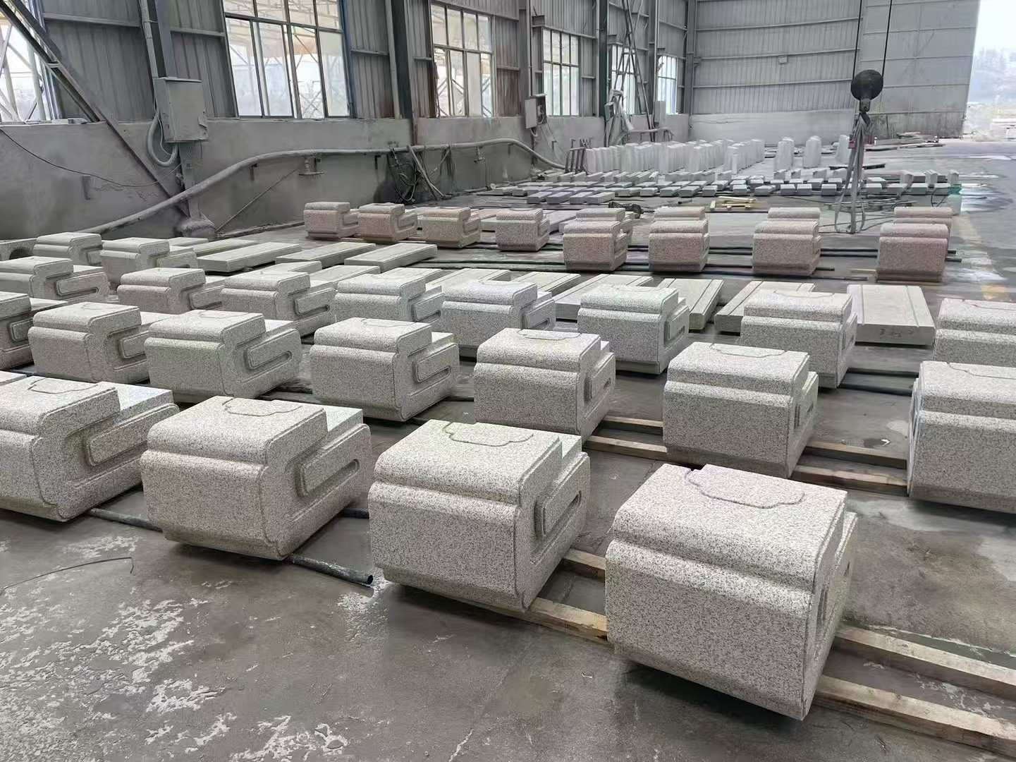 酒泉 白麻花岗岩异形加工-石凳，坐凳