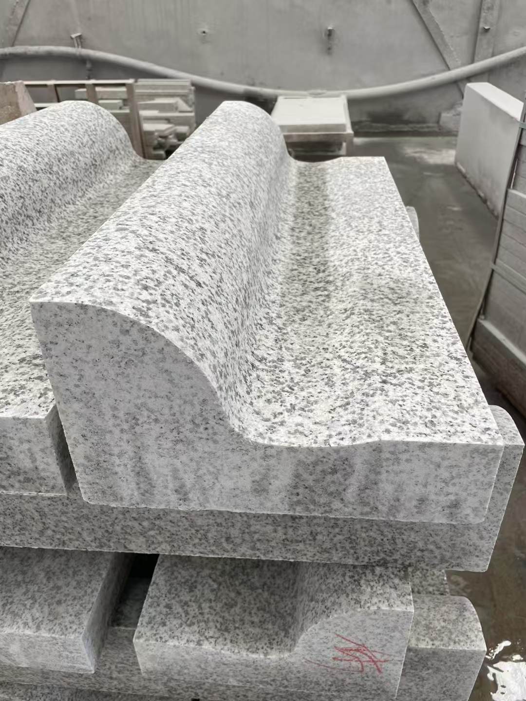 酒泉 白麻花岗岩S型路沿石，路侧石，马路牙子等