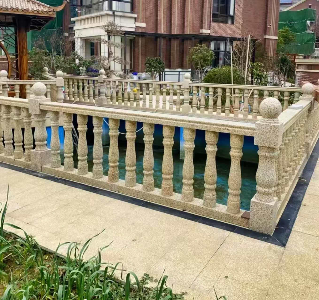 酒泉黄金麻花岗岩石材栏杆，扶手，将军柱，花瓶柱