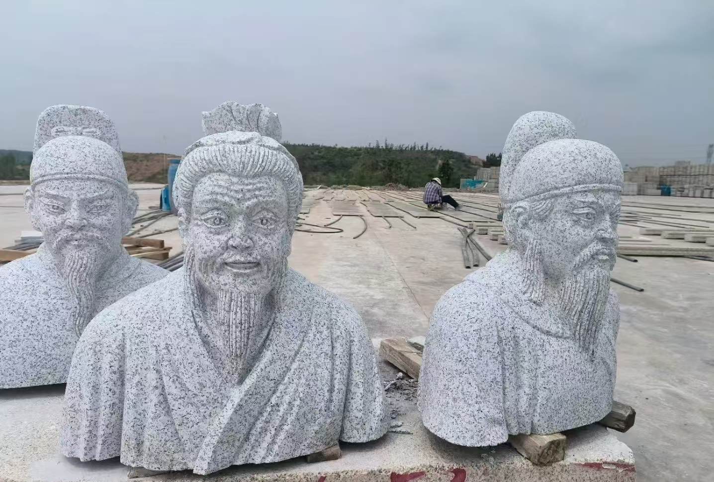 酒泉 白麻花岗岩石材人物立体雕刻