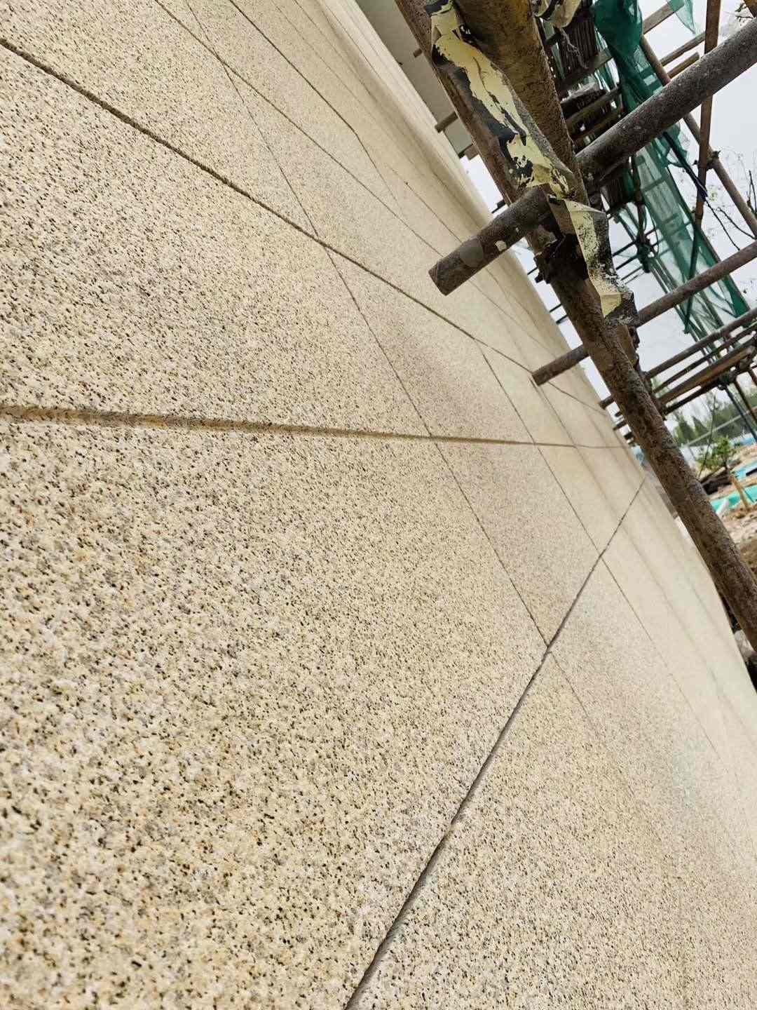 酒泉 黄金麻花岗岩荔枝面外墙干挂石材效果示例