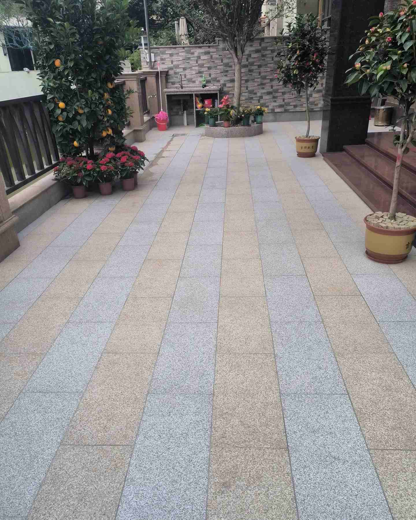 酒泉 黄金麻白麻荔枝面庭院铺装展示